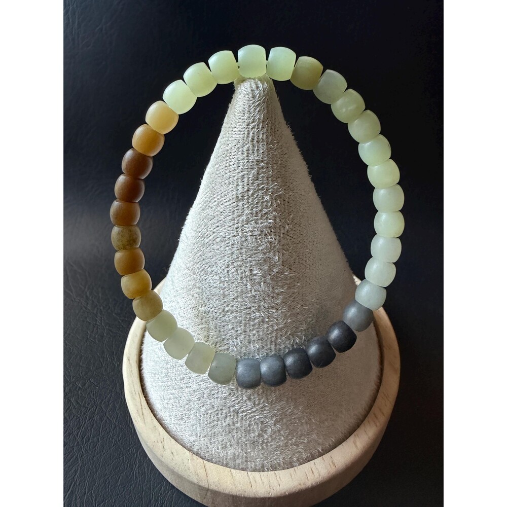 Multicolor Jade Duobao Bracelet Matte Natural Mini Beads Ombré Stack Bracelet